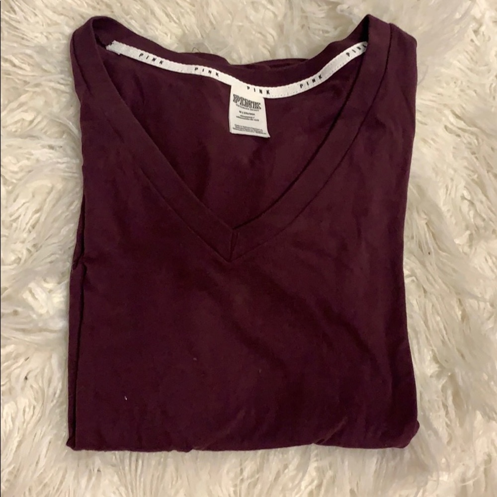 Maroon v-neck shirt from PINK